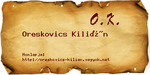 Oreskovics Kilián névjegykártya